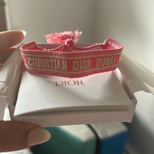 SOLD DIOR Pink Friendship Woven Bracelet